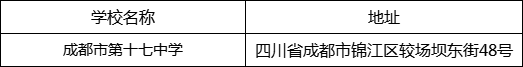 成都市第十七中學(xué)地址在哪里？