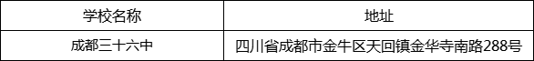 成都市成都三十六中地址在哪里？