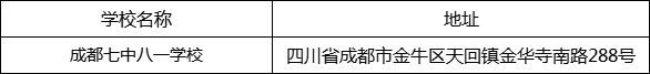成都市成都七中八一學(xué)校地址在哪里？