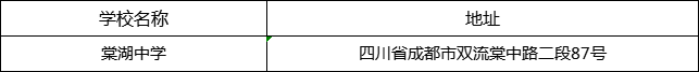 成都市棠湖中學(xué)地址在哪里？