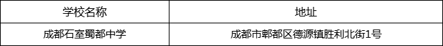 成都市成都石室蜀都中學地址在哪里？