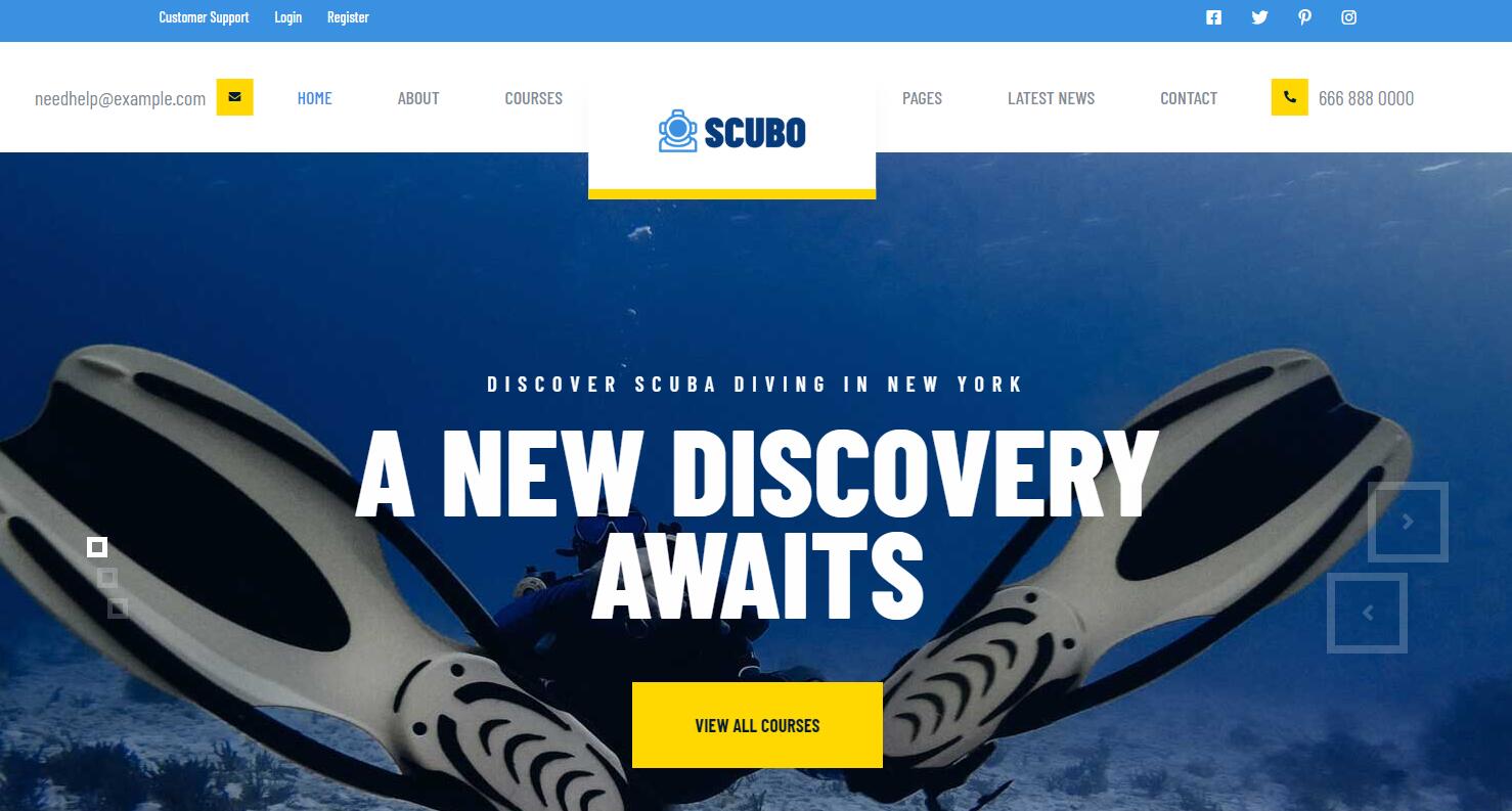 水上運(yùn)動潛水服務(wù)公司英文網(wǎng)站