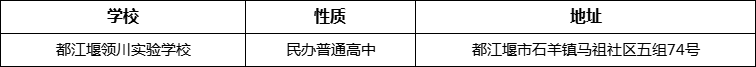 成都市都江堰領(lǐng)川實驗學(xué)校地址在哪里？